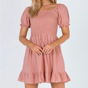 Princess Polly Pink Short Puff Sleeve Mini Dress